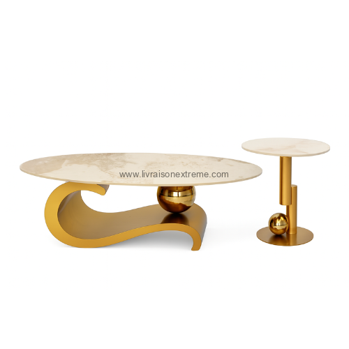 Set de deux tables Prestige Plateau en marbre LvxtnA3