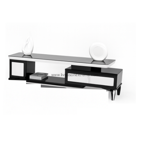 Meuble TV et table " Harmonie Noir & Blanc" lvxtn-66 – Image 4