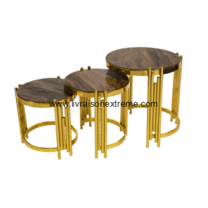 Ensemble de table lvxtnA3-1 “Trio Doré Contemporain”