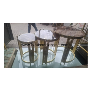 Ensemble de table lvxtnA3-1 “Trio Doré Contemporain”