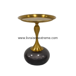 Table d’Appoint “Aurora Dorée” - 39 × 39 cm 