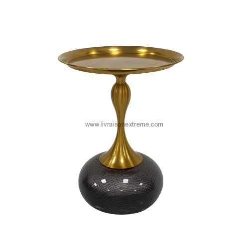 Table d’Appoint “Aurora Dorée” - 39 × 39 cm
