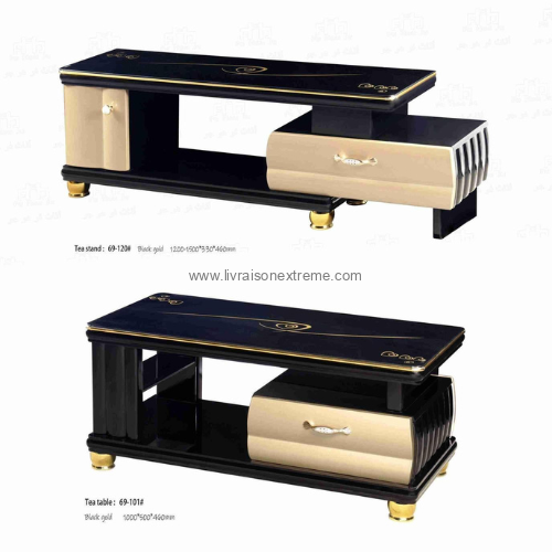 Meuble TV LVXTAN 69‑120 – “Finition noir et or”