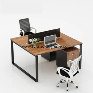 Poste de travail double avec séparateur 1.2 m