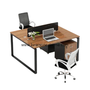 Poste de travail double avec séparateur 1.2 m