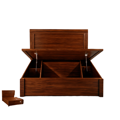 Lit coffre en bois