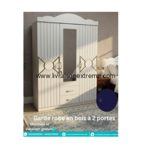 Garde robe royale 2 portes en bois