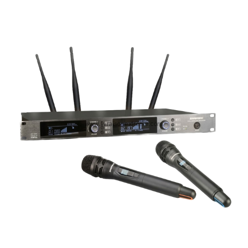 Système de microphones sans fil UHF professionnel à 4 antennes.