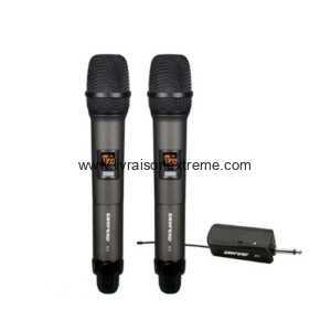 Kits de microphones sans fil UHF (marque Shuperd, modèle M2).