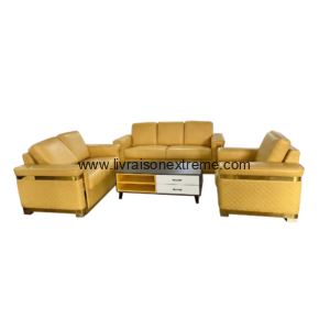 Ensemble Salon Venezia (3+2+1 + Table Basse Bicolore)