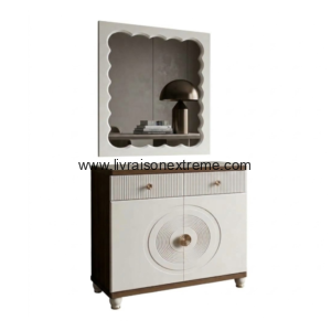 Console buffet avec miroir à vagues contemporain