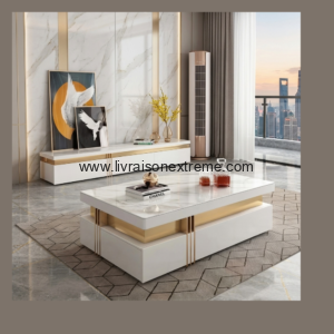 Ensemble meuble TV et table basse contemporain de luxe